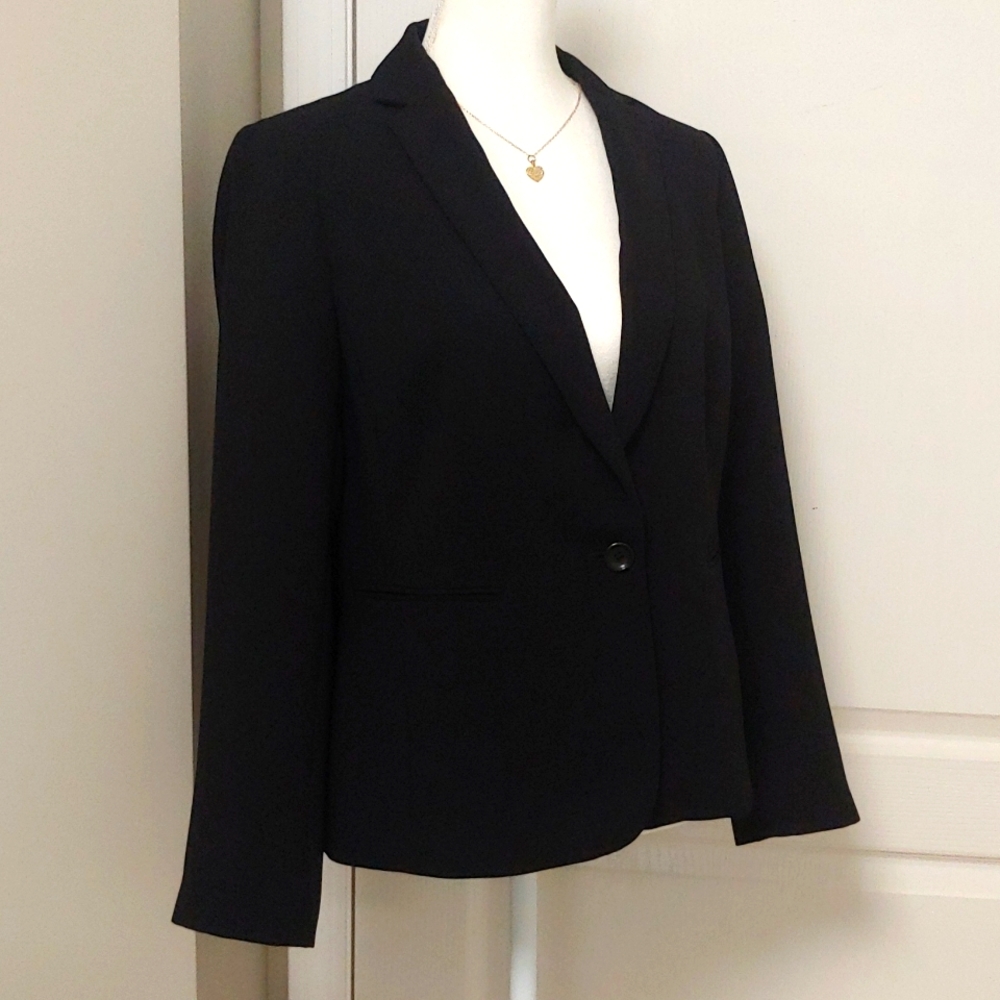 Talbots Basic Black Notched Lapel Fully Lined Bla… - image 1